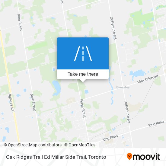 Oak Ridges Trail Ed Millar Side Trail map