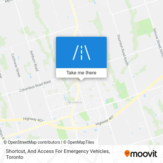 Shortcut, And Access For Emergency Vehicles map