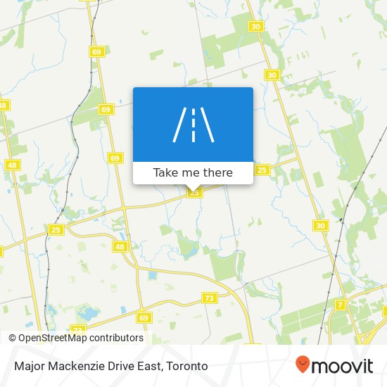 Major Mackenzie Drive East map