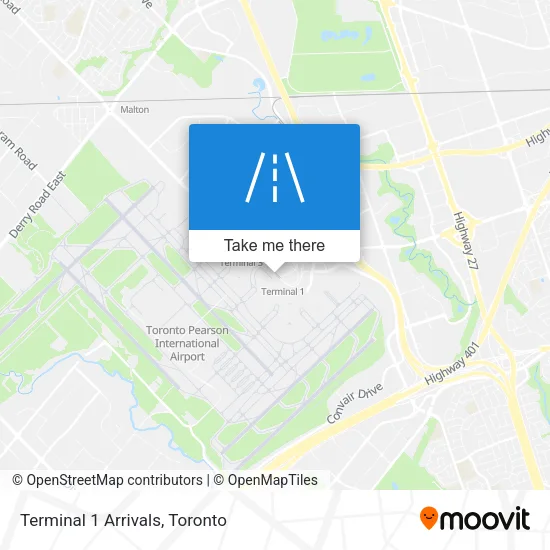 Terminal 1 Arrivals map