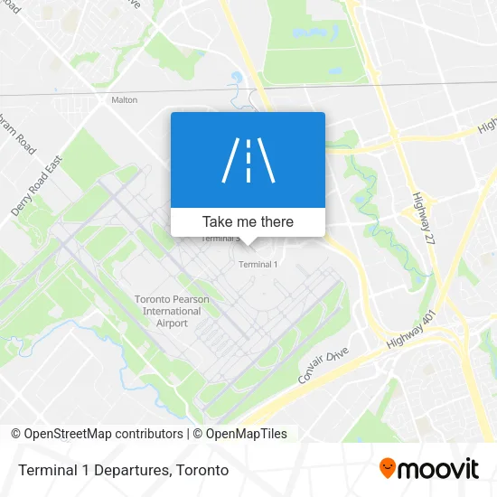 Terminal 1 Departures map