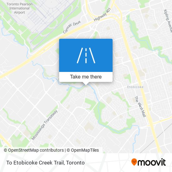 To Etobicoke Creek Trail map