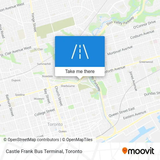 Castle Frank Bus Terminal map