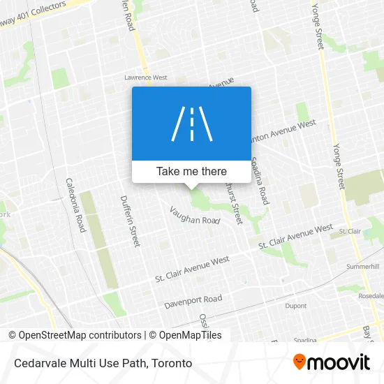 Cedarvale Multi Use Path map