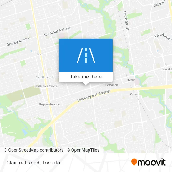 Clairtrell Road map