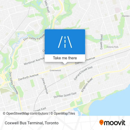 Coxwell Bus Terminal map