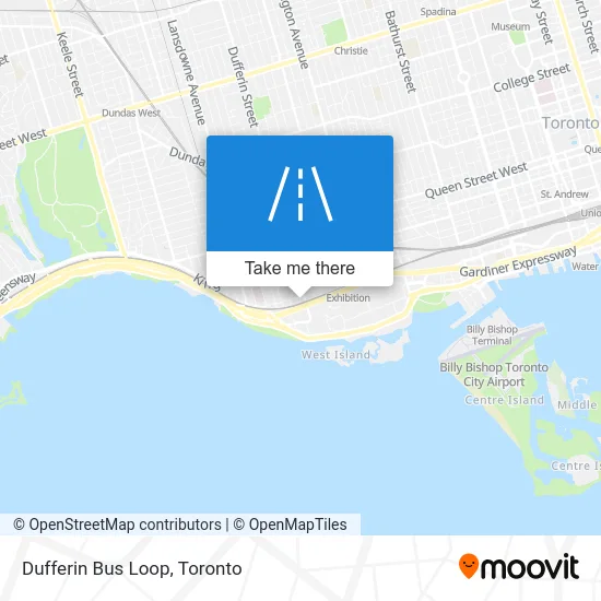 Dufferin Bus Loop map