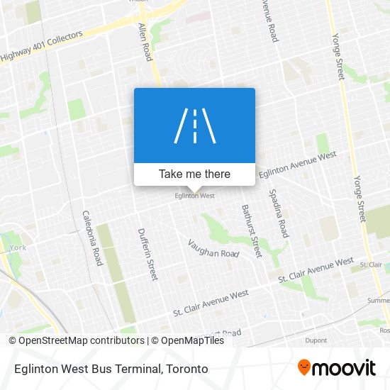 Eglinton West Bus Terminal map