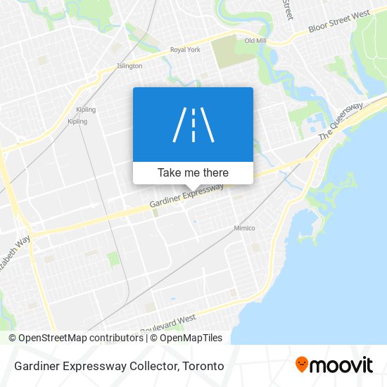 Gardiner Expressway Collector map