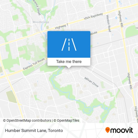 Humber Summit Lane map