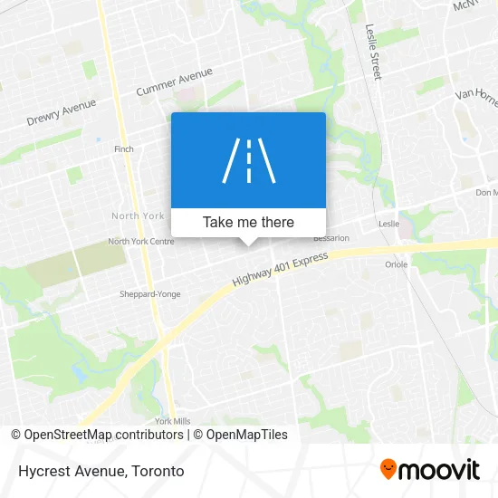 Hycrest Avenue map