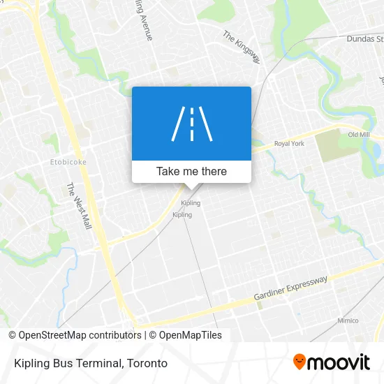 Kipling Bus Terminal map