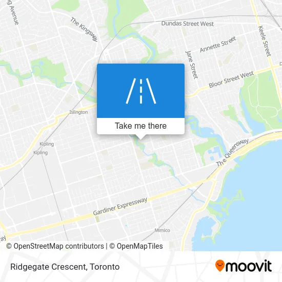 Ridgegate Crescent map