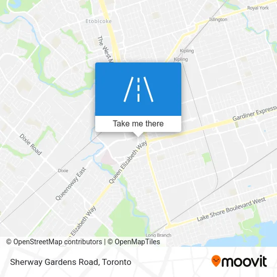 Sherway Gardens Road map