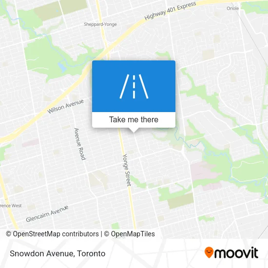 Snowdon Avenue map