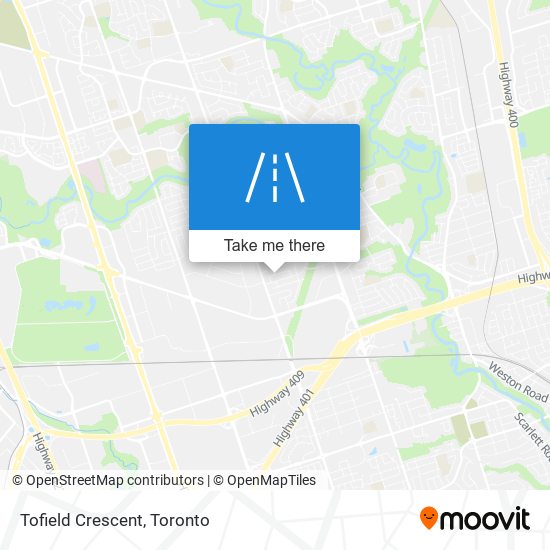 Tofield Crescent map