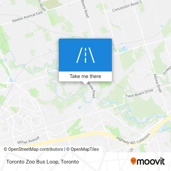 Toronto Zoo Bus Loop map