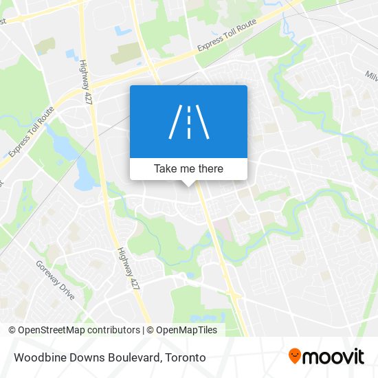 Woodbine Downs Boulevard map