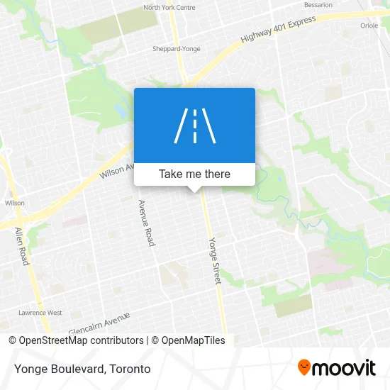 Yonge Boulevard map