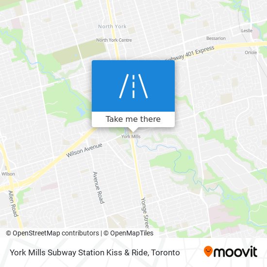 York Mills Subway Station Kiss & Ride map