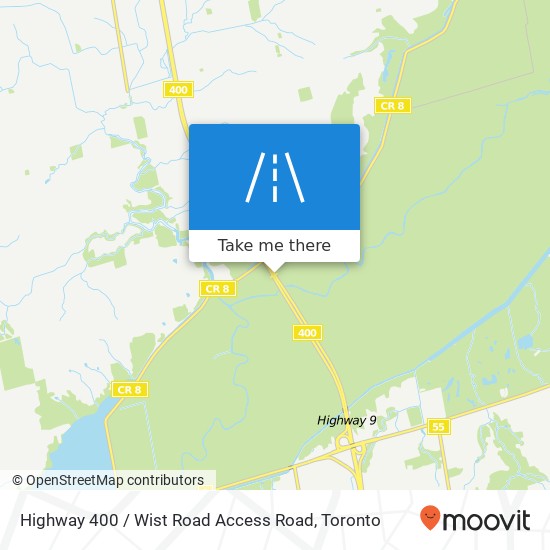 Highway 400 / Wist Road Access Road map