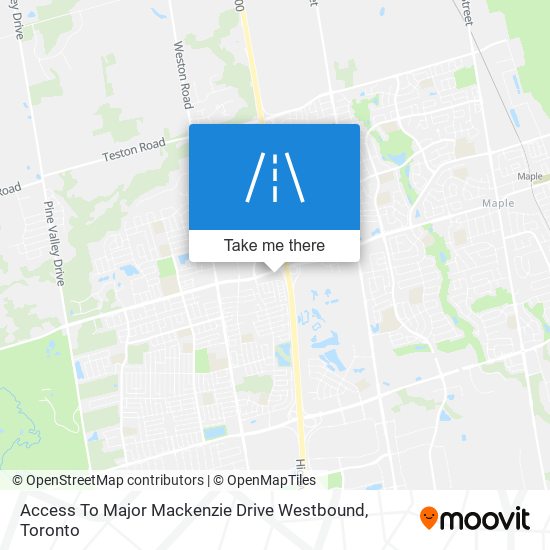 Access To Major Mackenzie Drive Westbound plan