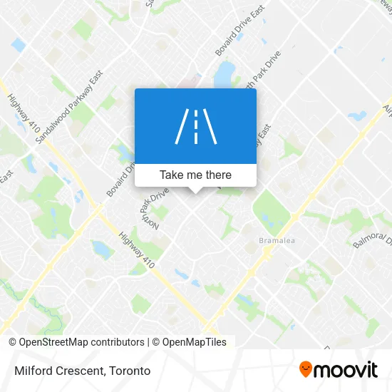 Milford Crescent map