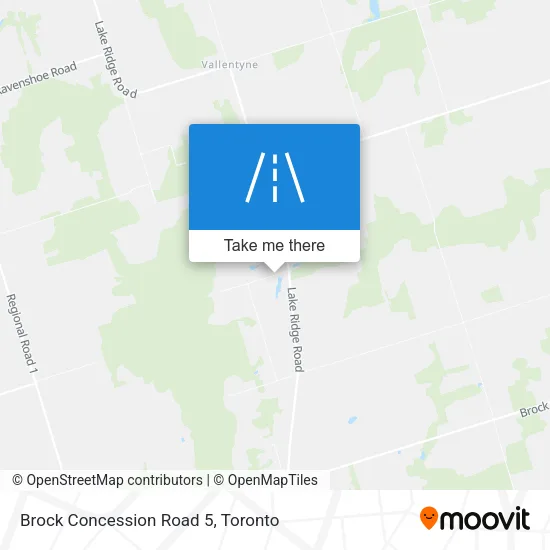 Brock Concession Road 5 map