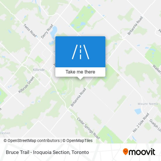 Bruce Trail - Iroquoia Section map