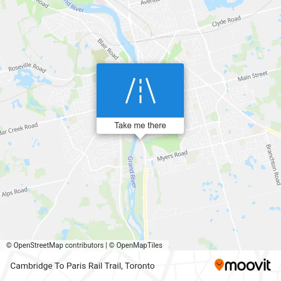Cambridge To Paris Rail Trail map