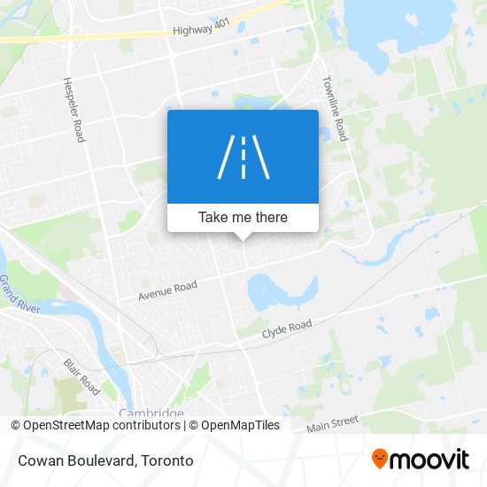 Cowan Boulevard map