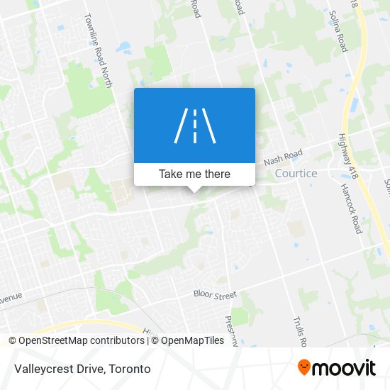 Valleycrest Drive map