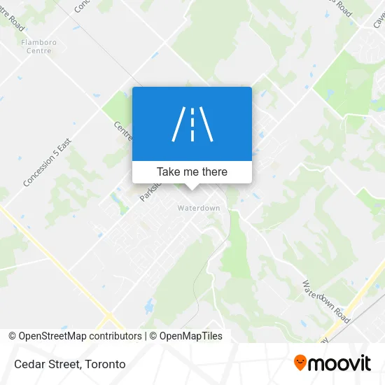 Cedar Street map