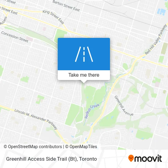 Greenhill Access Side Trail (Bt) map