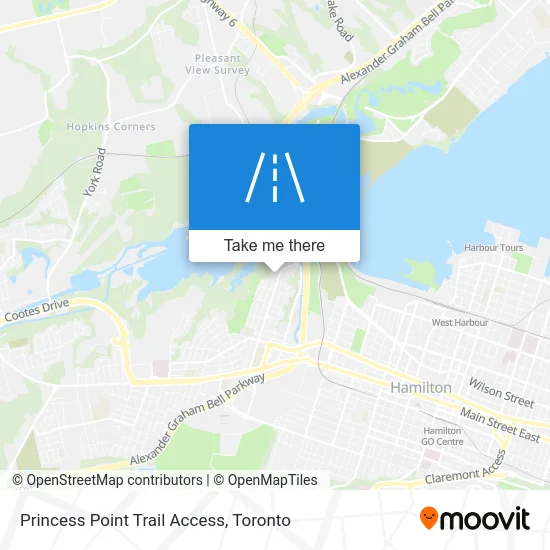 Princess Point Trail Access map