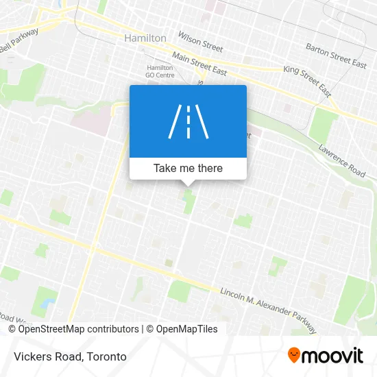 Vickers Road map