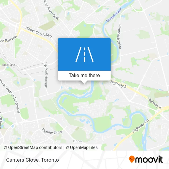 Canters Close map