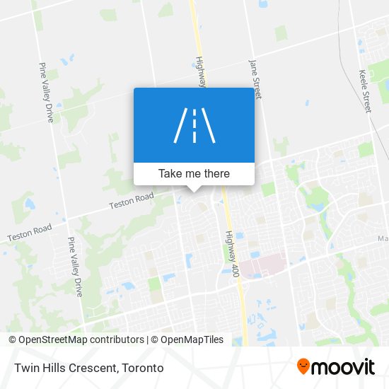 Twin Hills Crescent map