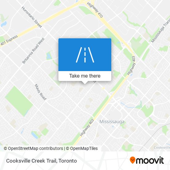 Cooksville Creek Trail map