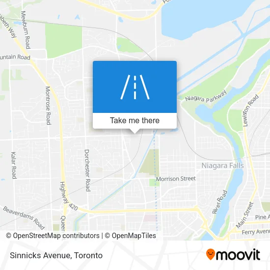 Sinnicks Avenue map