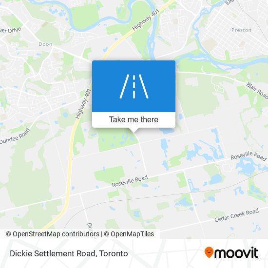 Dickie Settlement Road map
