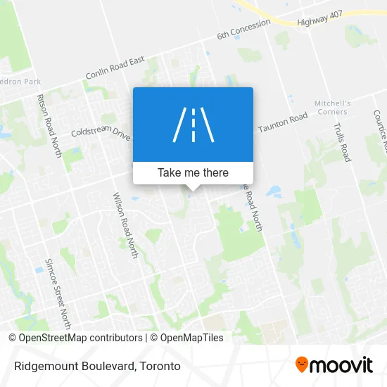 Ridgemount Boulevard map