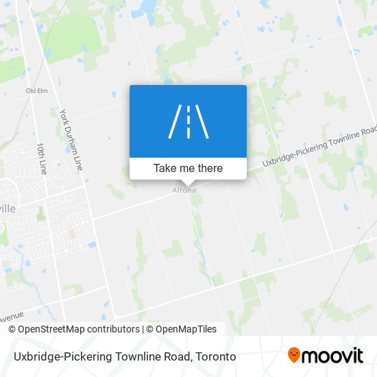 Uxbridge-Pickering Townline Road map