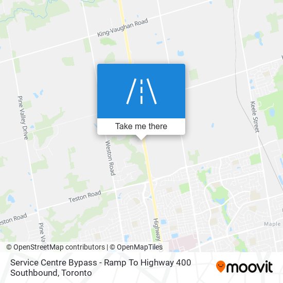 Service Centre Bypass - Ramp To Highway 400 Southbound map