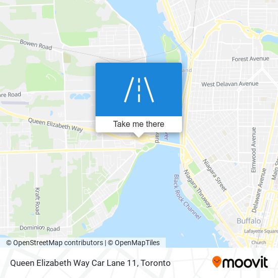 Queen Elizabeth Way Car Lane 11 map