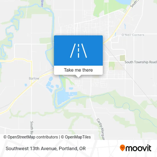 Southwest 13th Avenue map