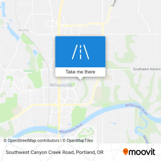 Southwest Canyon Creek Road map