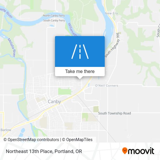 Northeast 13th Place map