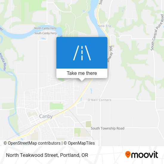 North Teakwood Street map