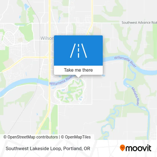 Southwest Lakeside Loop map